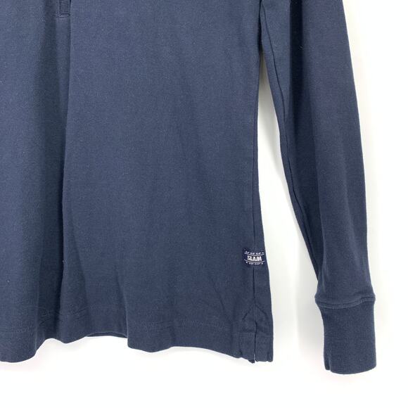 SLAM Long Sleeve Collared Polo Shirt Mens Size Small Navy Blue Cotton Blend - Picture 4 of 7